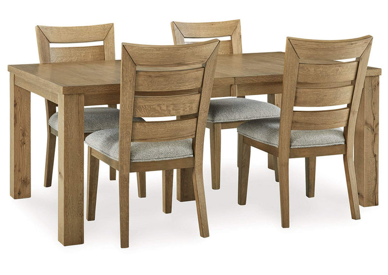 Ashley Galliden Dining Extension Table & 4 Ladder Back Dining Chairs Set-Washburn's Home Furnishings