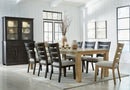 Ashley Galliden Dining Extension Table & 8 Ladder Back Dining Chairs Set-Washburn's Home Furnishings