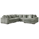 Ashley Lindyn 4 Piece Sectional w/Right Chaise in Fog (no ottoman)-Washburn's Home Furnishings