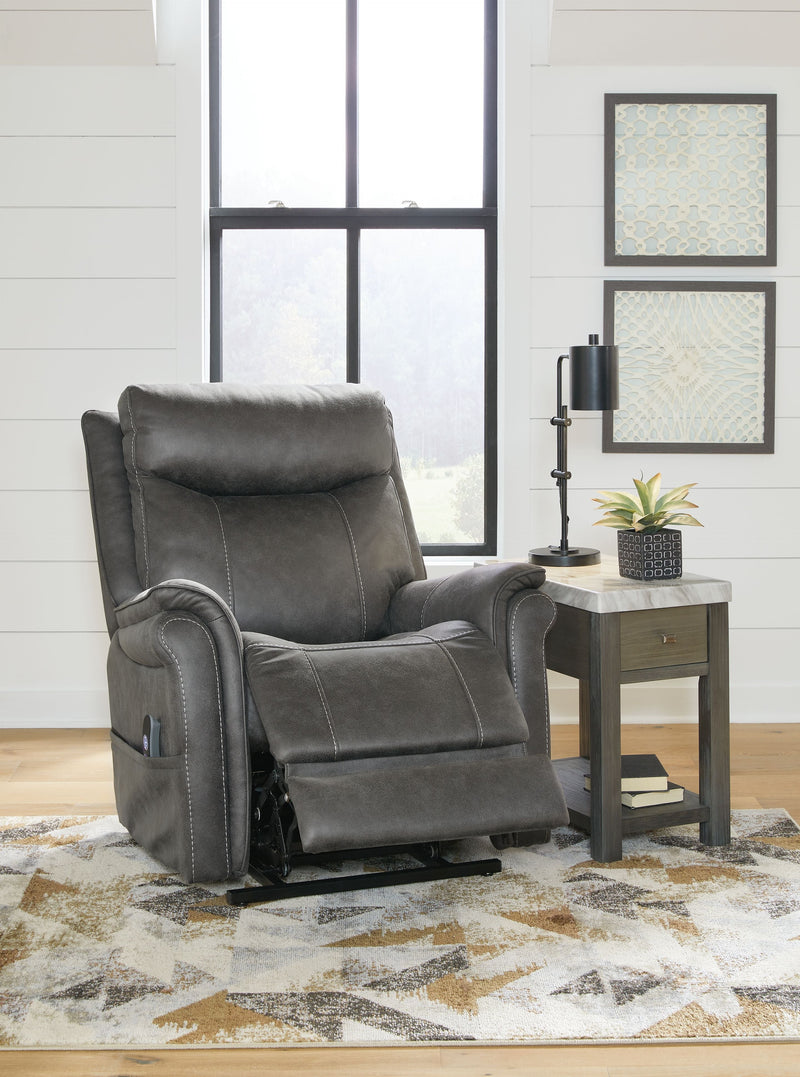 Ashley Lorreze Power Lift Recliner in Steel-Washburn's Home Furnishings