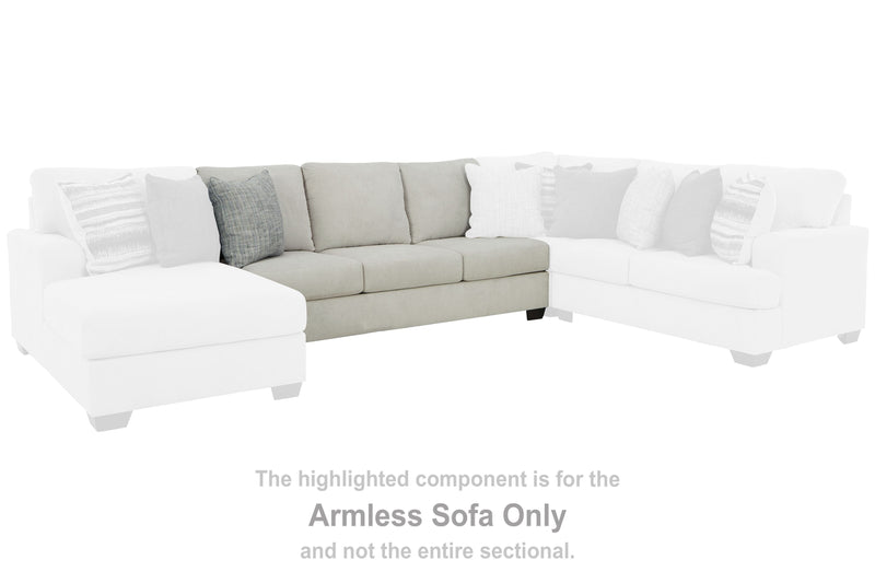 Ashley Lowder Armless Sofa in Stone-Washburn's Home Furnishings