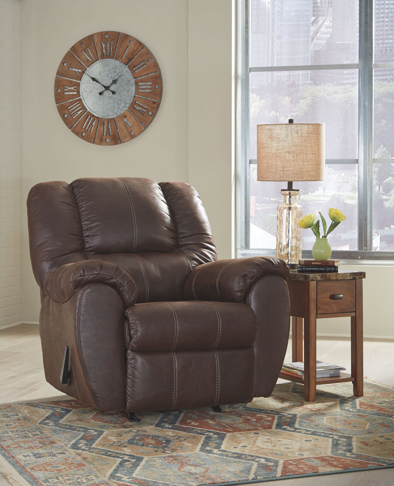 Ashley Mcgann Rocker Recliner in Walnut-Washburn's Home Furnishings