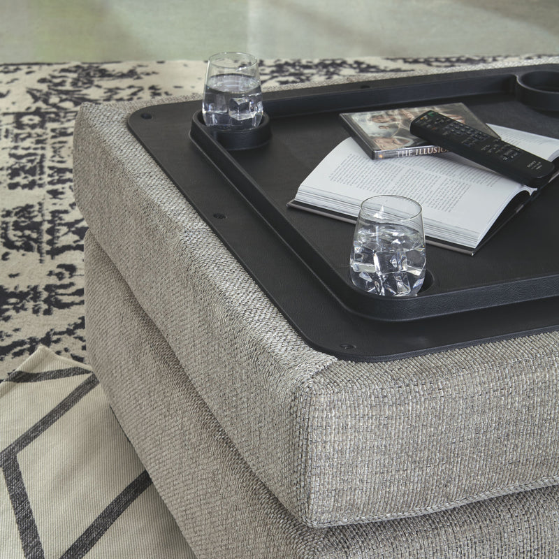 Ashley Megginson Ottoman w/Storage in Storm-Washburn's Home Furnishings