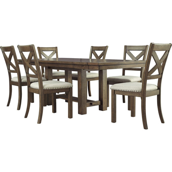 Ashley Moriville Rectangle Dining Room Table & 6 Chairs-Washburn's Home Furnishings