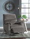 Ashley Nerviano Zero Wall Recliner in Gray-Washburn's Home Furnishings