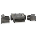 Ashley Oasis Court 4-Piece Outdoor Conversation Set-Washburn's Home Furnishings