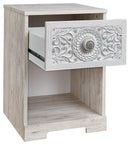 Paxberry - Whitewash - One Drawer Night Stand - Open Cubby-Washburn's Home Furnishings