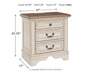 Ashley Realyn 3 Drawer Night Stand in White, Brown & Beige-Washburn's Home Furnishings