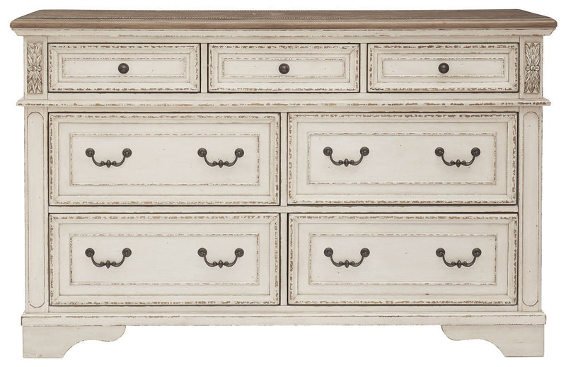 Ashley Realyn 7 Drawer Dresser in White/Brown/Beige-Washburn's Home Furnishings