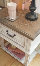 Ashley Realyn One Drawer Night Stand in Chipped White-Washburn's Home Furnishings