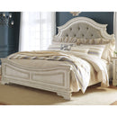 Ashley Realyn UPH Chipped White Panel Bedframe in King-Washburn's Home Furnishings