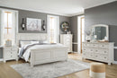 Ashley Robbinsdale Sleigh Headboard & Panel Footboard Queen Bed in Antique White-Washburn's Home Furnishings