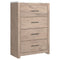 Senniberg - Light Brown/white - Four Drawer Chest-Washburn's Home Furnishings