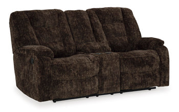 Ashley Soundwave Reclining Loveseat w/Console-Washburn's Home Furnishings