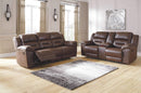 Ashley Stoneland Double Reclining Loveseat w/Console in Chocolate-Washburn's Home Furnishings