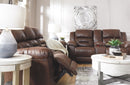 Ashley Stoneland Double Reclining Loveseat w/Console in Chocolate-Washburn's Home Furnishings