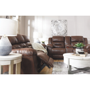 Ashley Stoneland Double Reclining Loveseat w/Console in Chocolate-Washburn's Home Furnishings