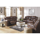 Ashley Stoneland Double Reclining Loveseat w/Console in Chocolate-Washburn's Home Furnishings