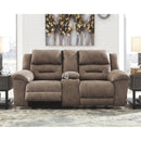 Ashley Stoneland Double Reclining Power Loveseat w/console in Fossill-Washburn's Home Furnishings