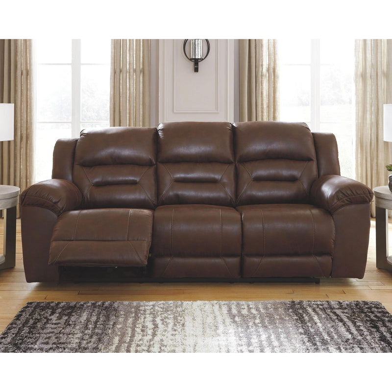 Ashley Stoneland - Chocolate - Reclining Sofa-Washburn's Home Furnishings