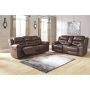 Ashley Stoneland Reclining Sofa in Chocolate-Washburn's Home Furnishings