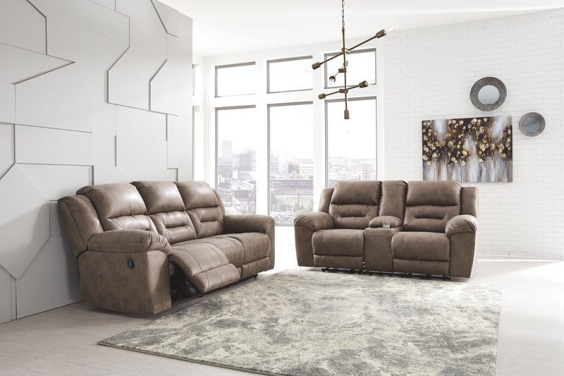 Ashley Stoneland Reclining Sofa in Fossil-Washburn's Home Furnishings