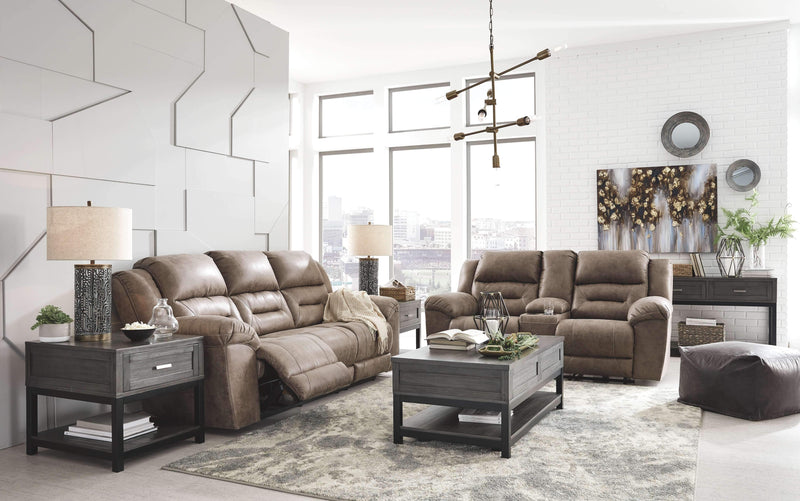 Ashley Stoneland Reclining Sofa in Fossil-Washburn's Home Furnishings