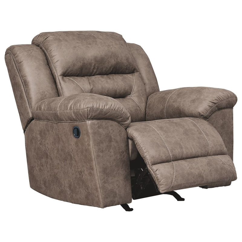 Ashley Stoneland Rocker Recliner in Fossil-Washburn's Home Furnishings