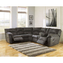 Ashley Tambo Left Loveseat & Right Loveseat w/Console 2 Piece Sectional in Pewter-Washburn's Home Furnishings