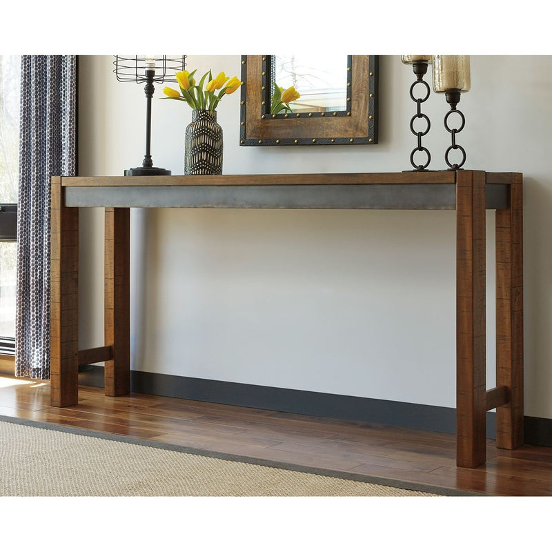 Ashley Torjin Long Counter Table in Dark Brown-Washburn's Home Furnishings