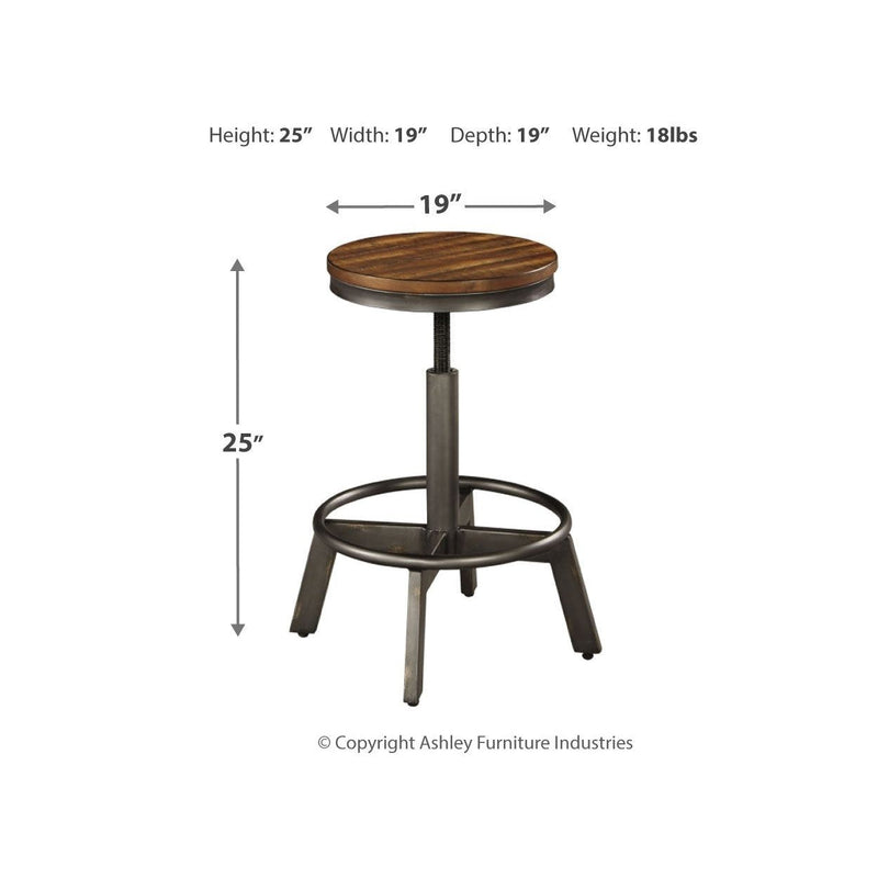 Torjin - Brown/Gray - Swivel Stool-Washburn's Home Furnishings