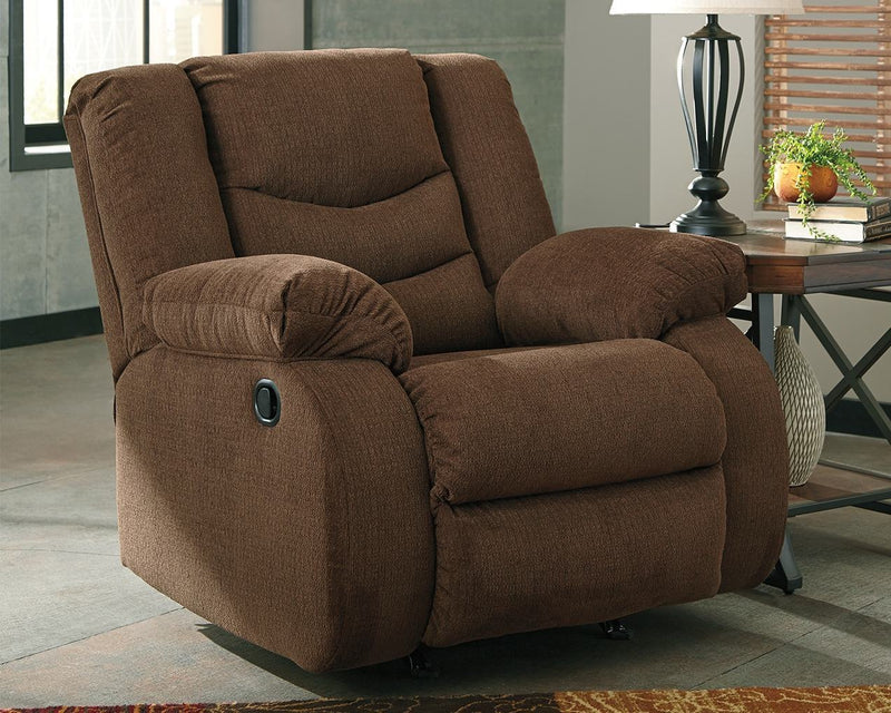 Ashley Tulen Rocker Recliner in Chocolate-Washburn's Home Furnishings