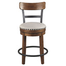 Ashley Valebeck - Brown - UPH Swivel Barstool (1/CN)-Washburn's Home Furnishings