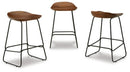 Ashley Wilinruck Long Counter Table & 3 Barstools in Dark Brown-Washburn's Home Furnishings