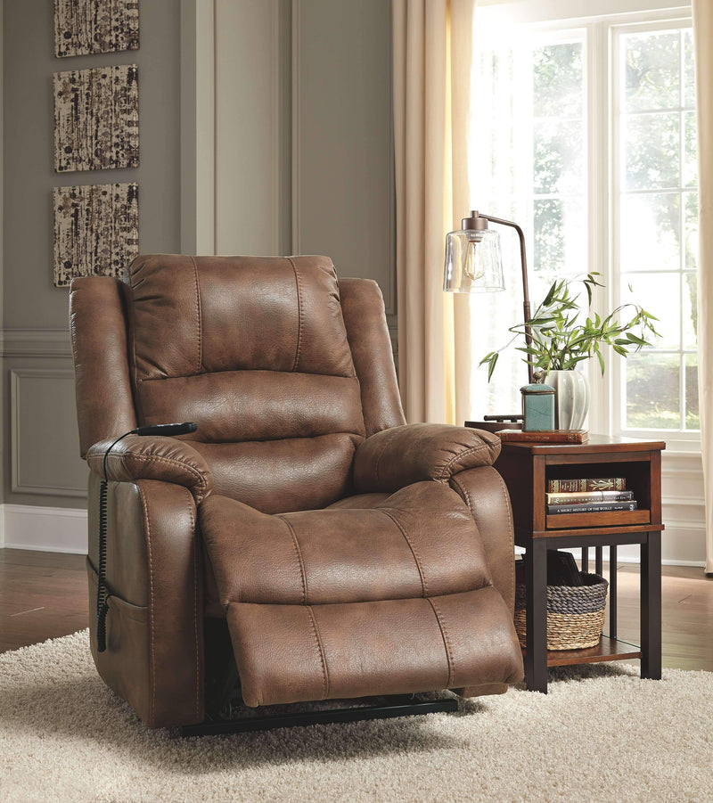 Ashley Yandel Power Lift Recliner in Saddle-Washburn's Home Furnishings