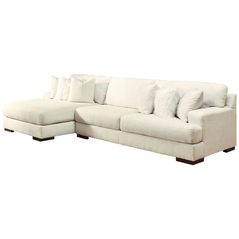 Zada - Ivory - Left Arm Facing Chaise Sectional 2 Pc-Washburn's Home Furnishings