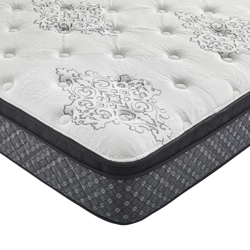 Aspen - Euro Top Mattress - 12.5" Twin Mattress - White And Gray-Washburn's Home Furnishings