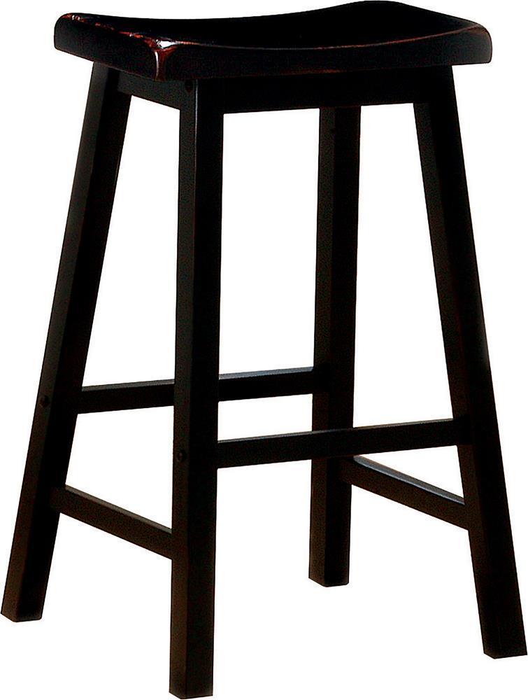 Bar Stools: Wood Fixed Height - Wooden Bar Stools Black-Washburn's Home Furnishings