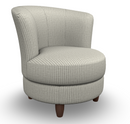 Best Palmona Swivel Barrel Chair w/ Dark Walnut Legs in Cement-Washburn's Home Furnishings