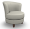 Best Palmona Swivel Barrel Chair w/ Dark Walnut Legs in Cement-Washburn's Home Furnishings