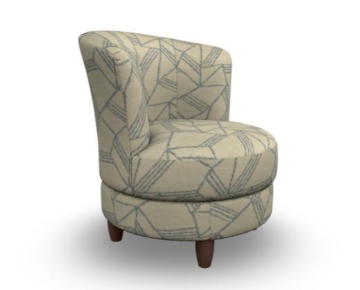 Best Palmona Swivel Barrel Chair w/ Dark Walnut Legs in Denim-Washburn's Home Furnishings