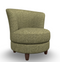 Best Palmona Swivel Barrel Chair w/ Dark Walnut Legs in Moss-Washburn's Home Furnishings
