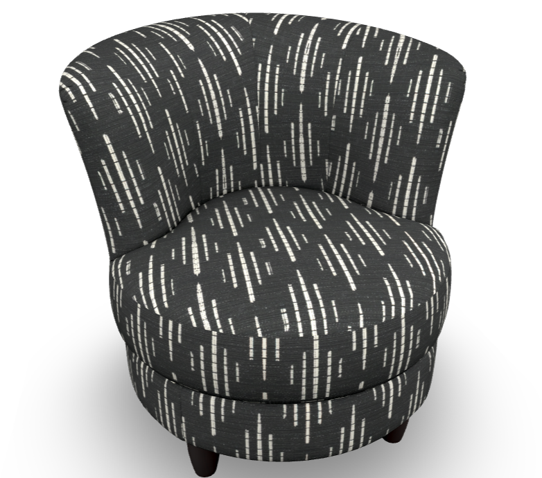 Best Palmona Swivel Barrel Chair w/ Espresso Legs in Midnight-Washburn's Home Furnishings