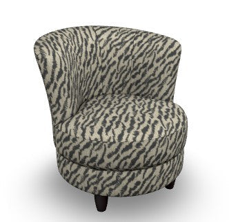 Best Palmona Swivel Barrel Chair w/ Espresso Legs in Zebra-Washburn's Home Furnishings