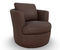 Best Tina Pillowed Back Swivel Chair in Umber Leather-Washburn's Home Furnishings