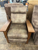 Best Tuscan Three-Way Recliner w/ Distressed Pecan Legs in Oak-Washburn's Home Furnishings