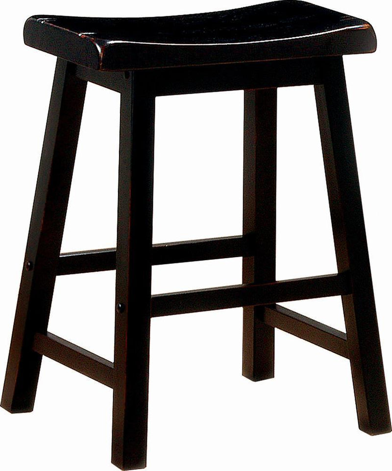 Coaster Bar Stools: Wood Fixed Height - Wooden Counter Height Stools Black-Washburn's Home Furnishings