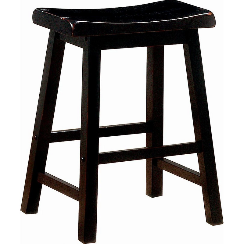 Coaster Bar Stools: Wood Fixed Height - Wooden Counter Height Stools Black-Washburn's Home Furnishings