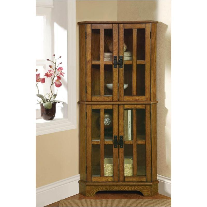 Coaster Curio Cabinet in Golden Brown-Washburn's Home Furnishings