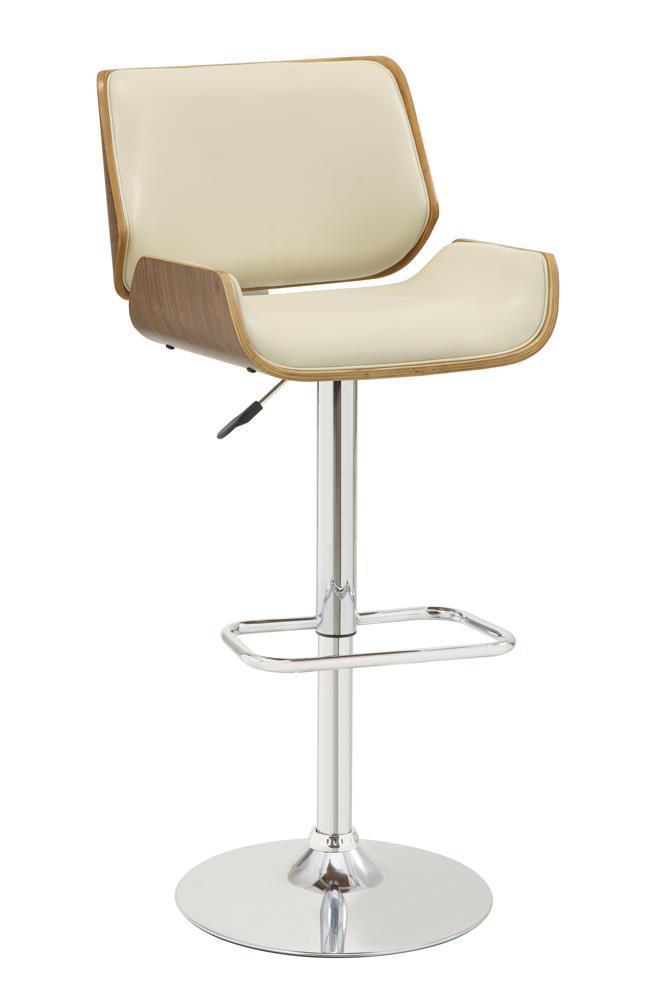 Coaster Folsom Upholstered Adjustable Bar Stool Ecru and Chrome-Washburn's Home Furnishings